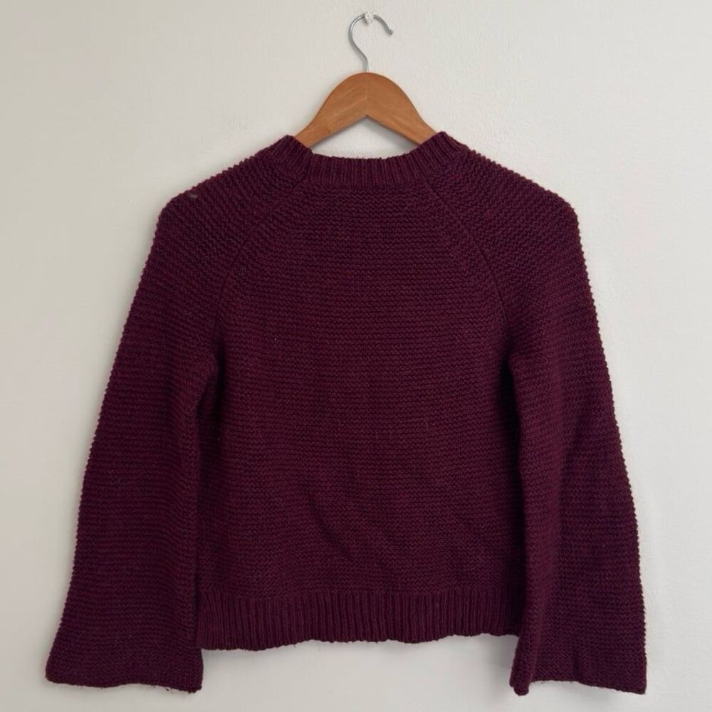 Madewell Wide-Sleeve Pullover Sweater in Hthr Maroon Size XS - Picture 6 of 9